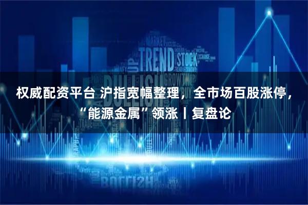 权威配资平台 沪指宽幅整理，全市场百股涨停，“能源金属”领涨丨复盘论
